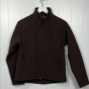 Black Diamond Aspen Ski Jacket S Chocolate Brown Full Zip Pockets Mock Neck EUC